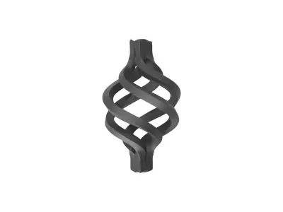 Wyrób kuty: Kuty koszyk ozdobny cebulka na pręt 20x20 mm 170x80 mm