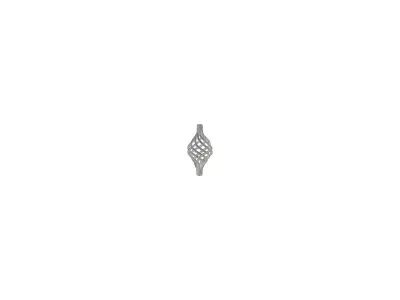 Wyrób kuty: Kuty koszyk ozdobny stalowy cebulka do tralek 15x15 mm 140x75 mm