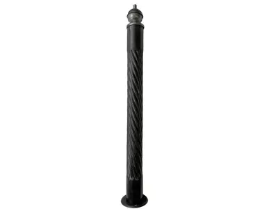 Wyrób kuty: Kuty słup balustradowy ozdobny z kulą fi 76 mm 910 mm