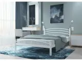 Wyrób kuty: Łóżko metalowe kute 160x200 cm, design minimalistyczny, profilowane wezgłowie