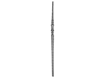 Wyrób kuty: Masywny słup balustradowy stalowy kuty 25x25 mm 1200 mm