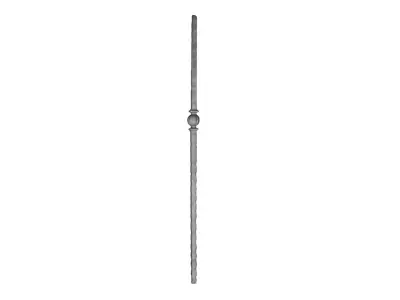 Wyrób kuty: Masywny stalowy słup balustradowy kuty 25x25 mm 1200 mm