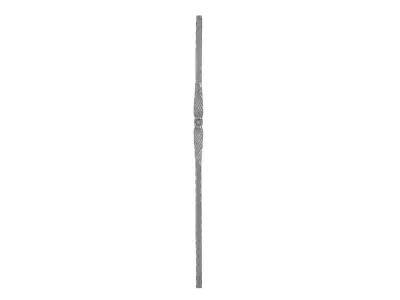 Wyrób kuty: Masywny stalowy słup balustradowy ozdobny 25x25 mm 1200 mm