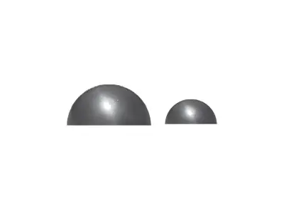 Wyrób kuty: Metalowa półkula kuta ozdobna fi 60 mm