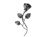 Wyrób kuty: Metalowa róża kuta dekoracyjna do balustrad i ogrodzeń 240x140 mm