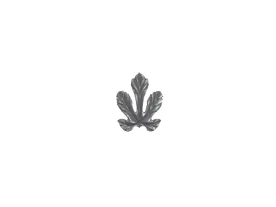 Wyrób kuty: Metalowy liść kuty figowiec ozdobny 140x110 mm