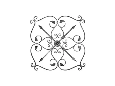Wyrób kuty: Rozeta kuta ozdobna ornament stalowy 800x800 mm