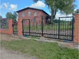 Wyrób kuty: Secesyjna Brama Wjazdowa Kuta Dwuskrzydłowa
