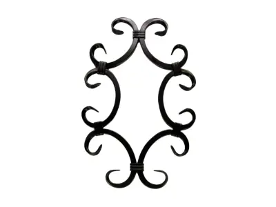 Wyrób kuty: Stalowa rozeta kuta ornament ozdobny 250x410 mm
