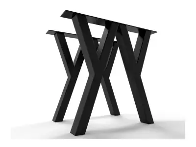 Wyrób kuty: Stalowe Nogi Stołowe Kute Typu X-Frame Industrialne