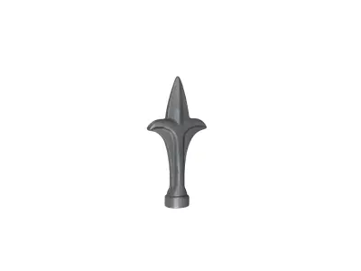 Wyrób kuty: Stalowy grot kuty szpic do ogrodzeń i balustrad 135x70 mm fi 26 mm