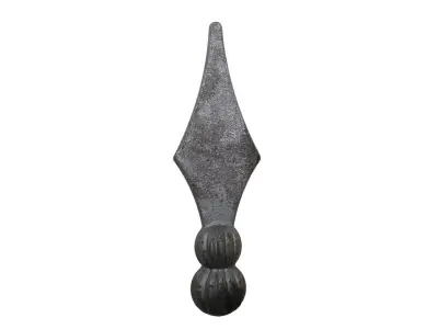 Wyrób kuty: Stalowy grot kuty szpic ozdobny 135x40 mm fi 25 mm