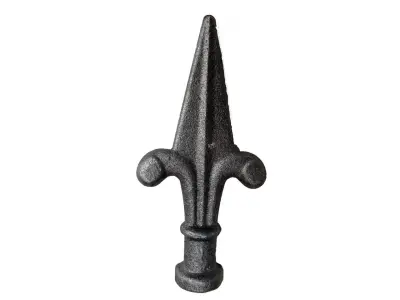 Wyrób kuty: Stalowy grot kuty szpic ozdobny do ogrodzeń i balustrad 125x55 mm fi 20 mm