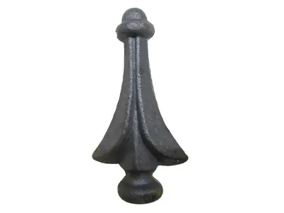 Wyrób kuty: Stalowy grot kuty szpic ozdobny do ogrodzeń i bram 125x65 mm fi 25 mm