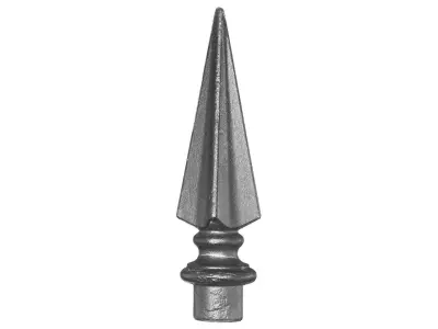 Wyrób kuty: Stalowy grot kuty szpic zakończeniowy 210x58 mm fi 32 mm