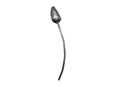 Wyrób kuty: Stalowy kuty kwiat tulipan pąk ozdobny 275x40 mm