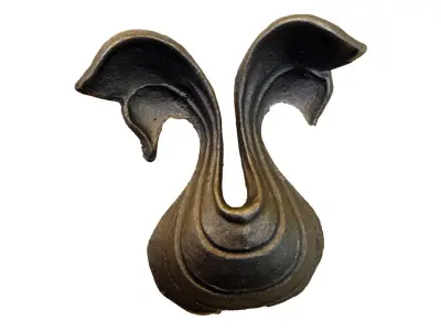 Wyrób kuty: Stalowy kuty liść ozdobny do bram i ogrodzeń 225x130 mm