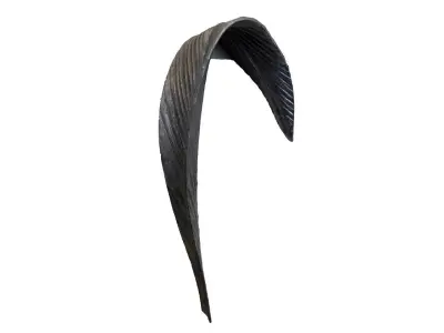 Wyrób kuty: Stalowy kuty liść tulipan zgięty 180x100 mm