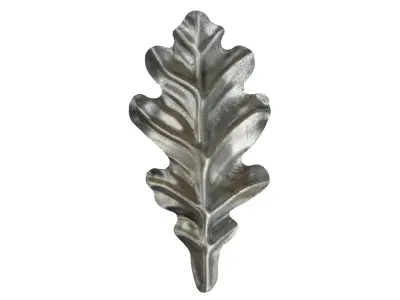 Wyrób kuty: Stalowy liść dębu ozdobny do ogrodzeń i balustrad 170x95 mm