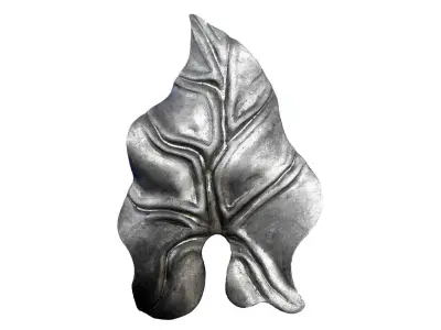 Wyrób kuty: Stalowy liść kuty ozdobny malwa duży 195x130 mm