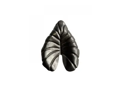 Wyrób kuty: Stalowy liść powoju ozdobny duży 140x100 mm