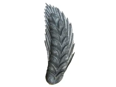 Wyrób kuty: Stalowy motyw roślinny kłos prawy 200x110 mm