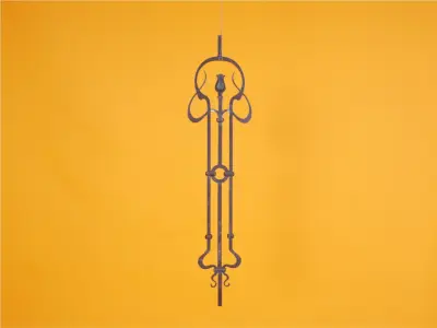 Wyrób kuty: Tralka balustradowa ozdobna z motywem roślinnym 23 cm 950 mm