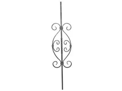 Wyrób kuty: Tralka prosta ozdobna skręcana do balustrad 950x190 mm 12x12 mm