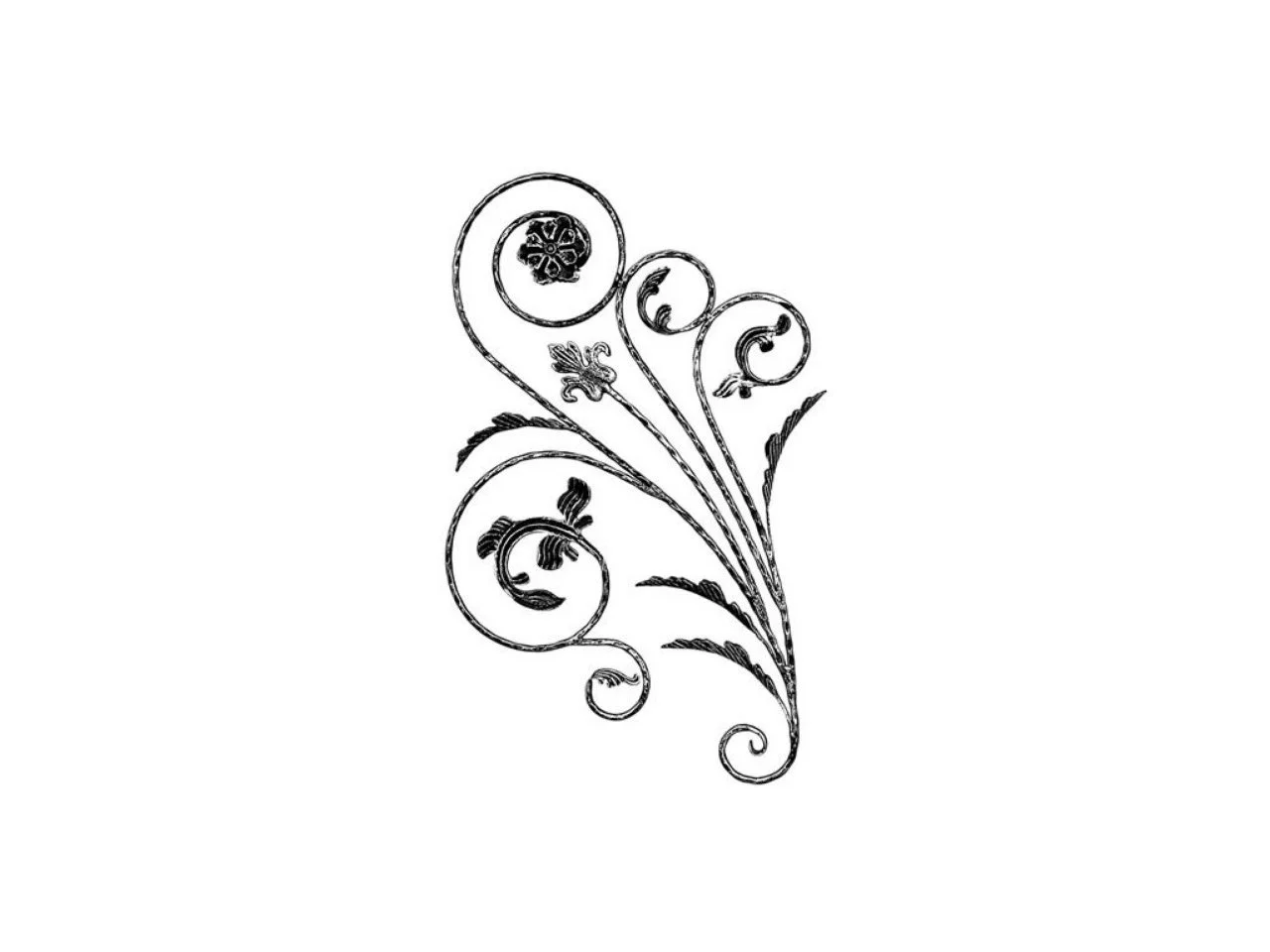 Wyrób kuty: Rozeta kuta ozdobna ornament stalowy 1160x600 mm