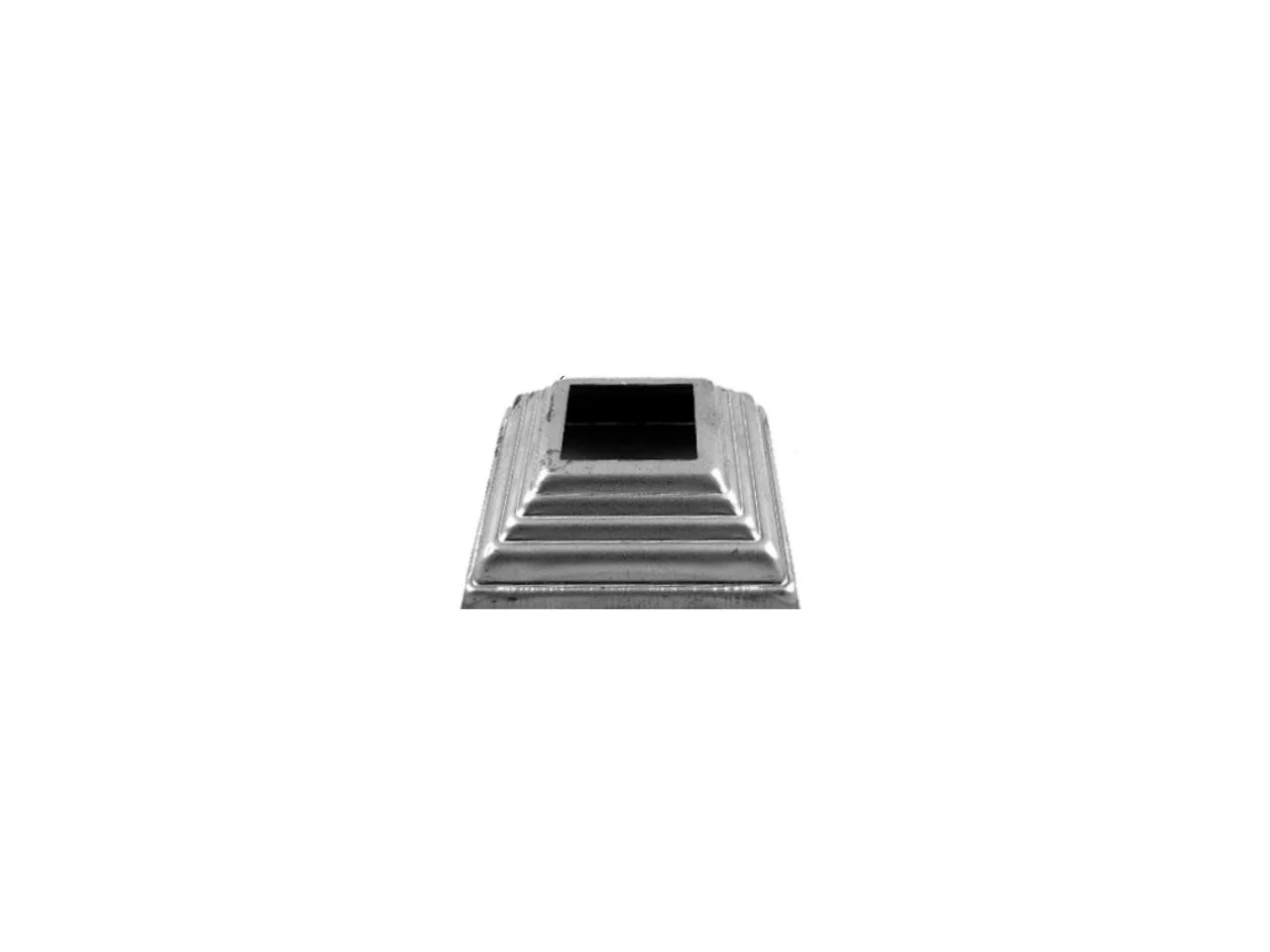 Wyrób kuty: Stalowa maskownica metalowa do słupów balustradowych 108x108 mm otwór 60x60 mm