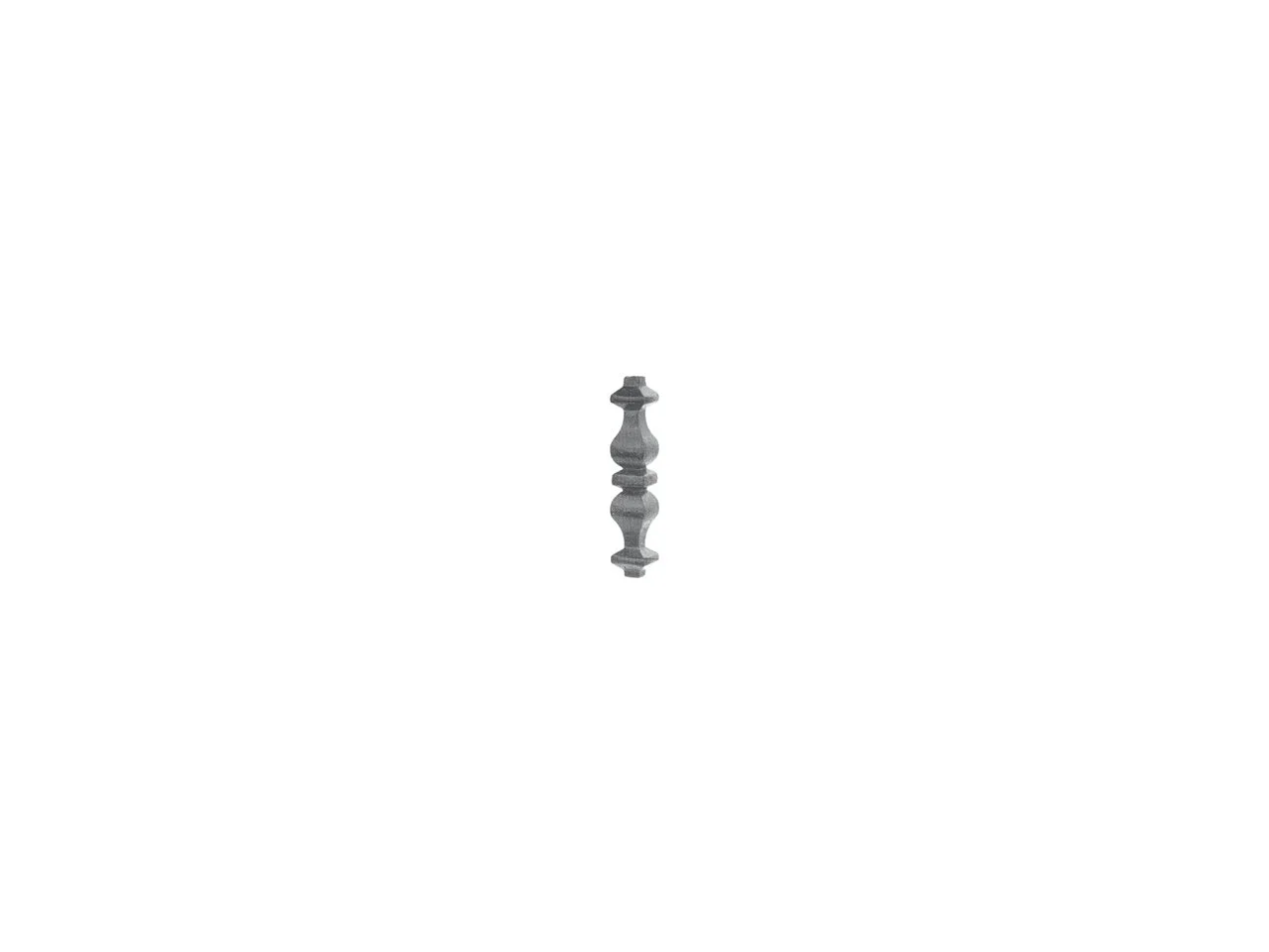Wyrób kuty: Stalowa przekówka ozdobna do ogrodzeń i balustrad 140x26 mm kwadrat 12 mm
