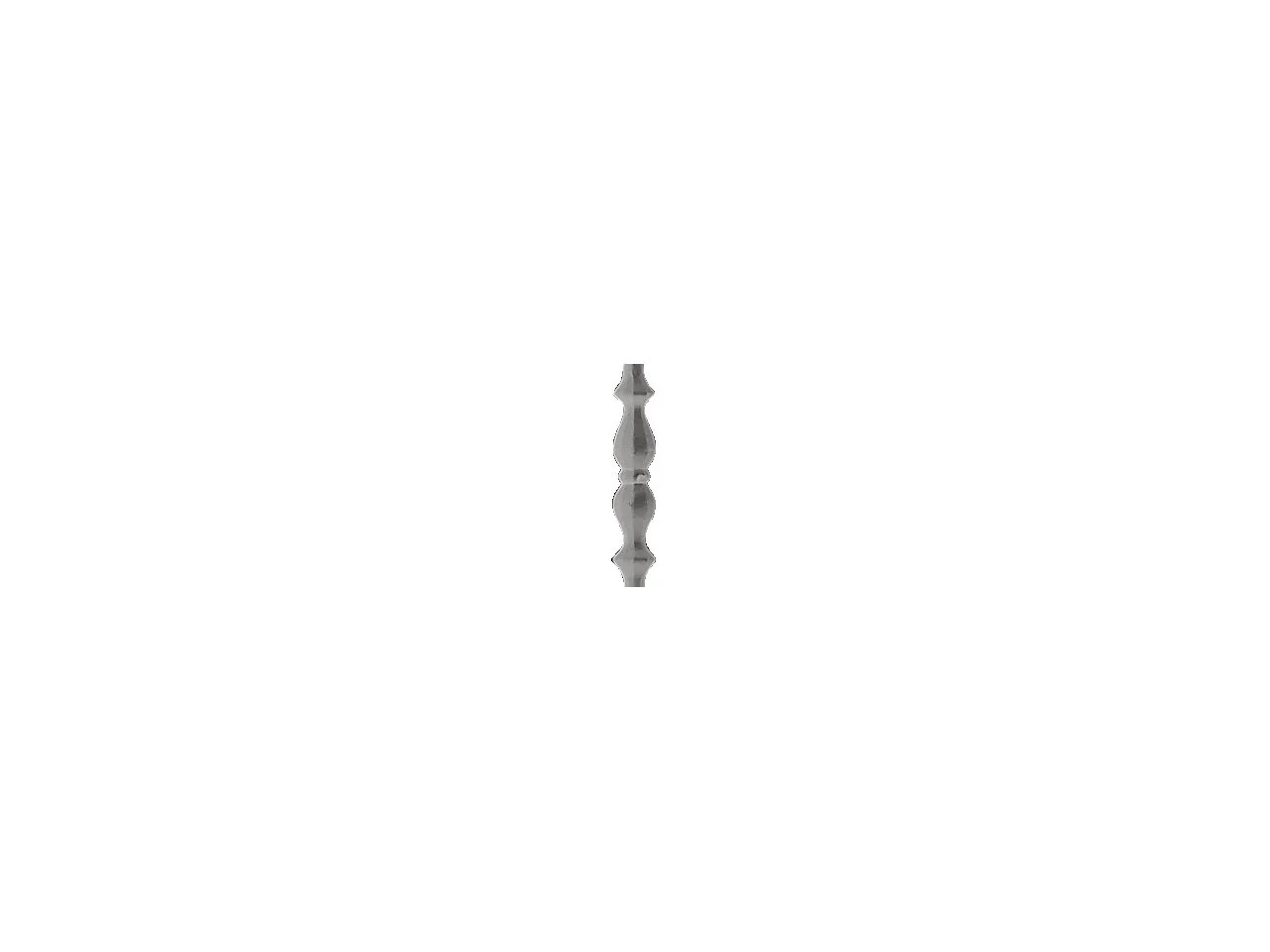 Wyrób kuty: Stalowy grot kuty szpic ozdobny do ogrodzeń i balustrad 140x24 mm fi 12 mm