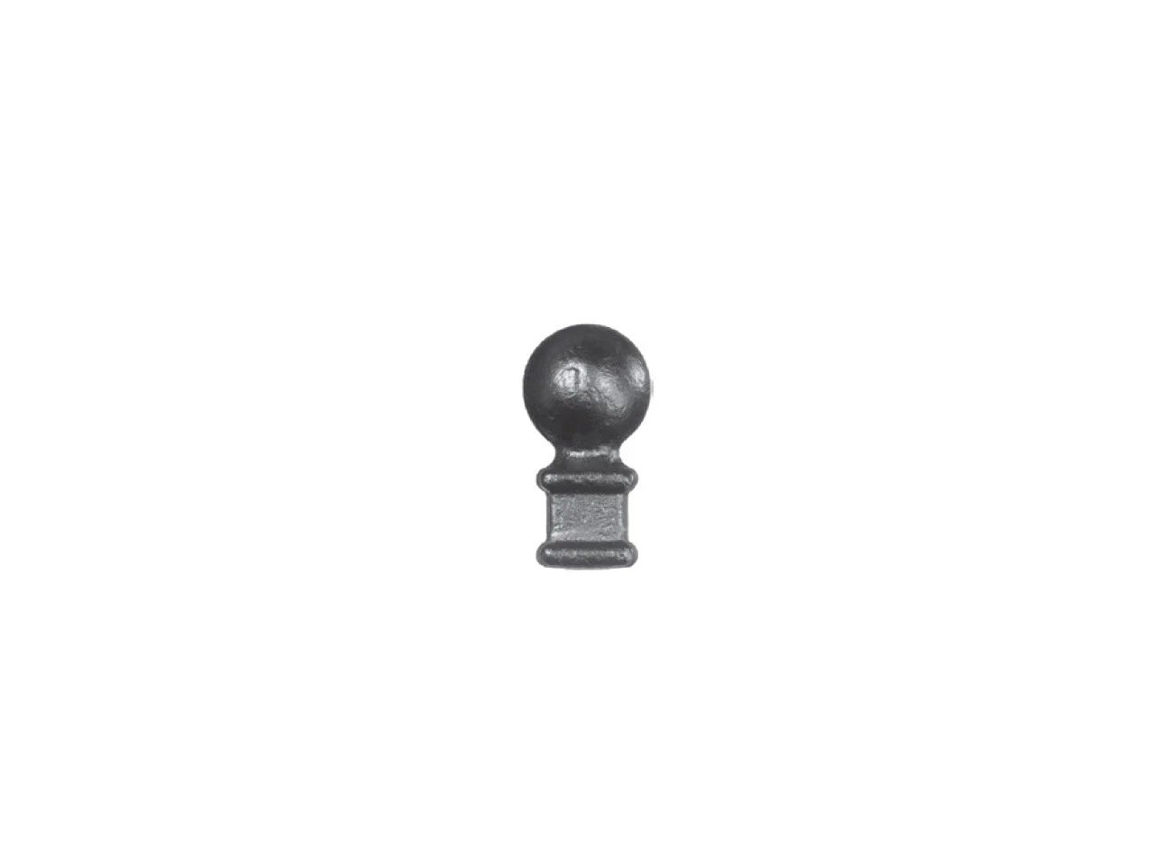 Wyrób kuty: Stalowy grot kuty szpic z kulką do ogrodzeń i balustrad 60 mm 24x24 mm