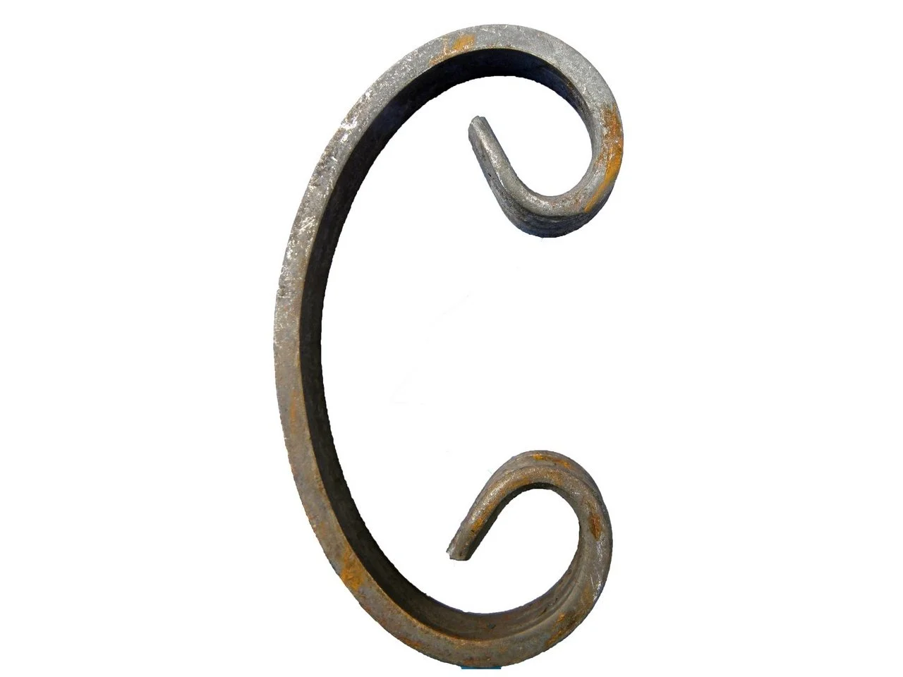 Wyrób kuty: Stalowy kuty element ozdobny w ksztalcie litery C 220x110 mm 12x6 mm
