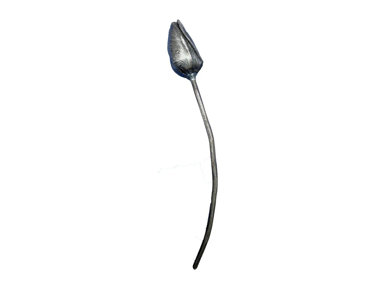 Wyrób kuty: Stalowy kuty kwiat tulipan pąk ozdobny 275x40 mm