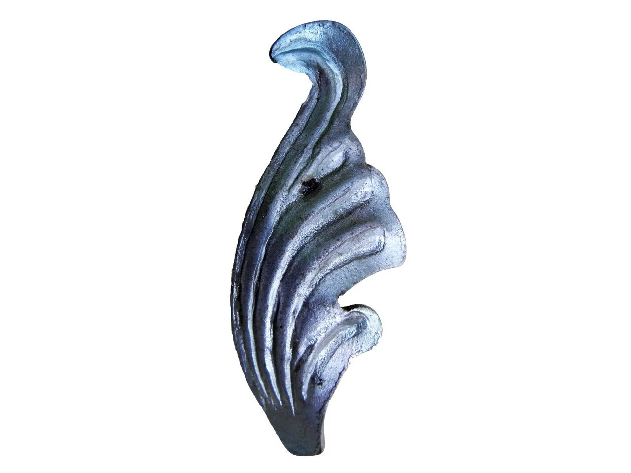 Wyrób kuty: Stalowy kuty liść ozdobny lewy 110x40 mm