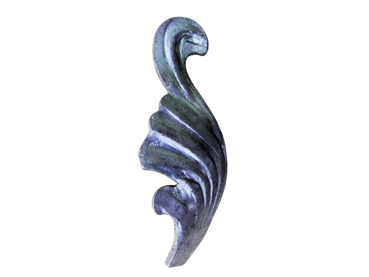 Wyrób kuty: Stalowy kuty liść ozdobny prawy 90x30 mm