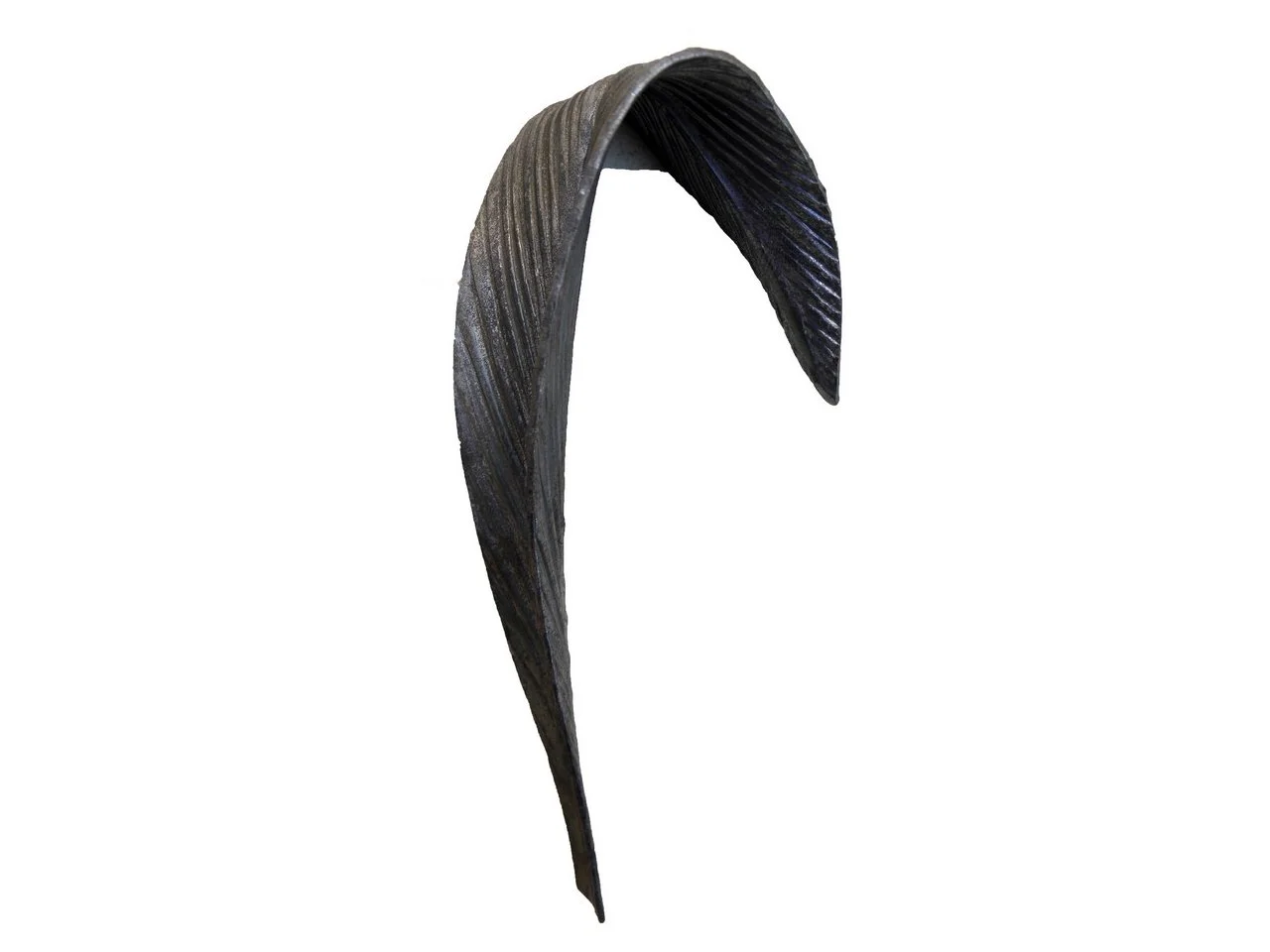 Wyrób kuty: Stalowy kuty liść tulipan zgięty 180x100 mm